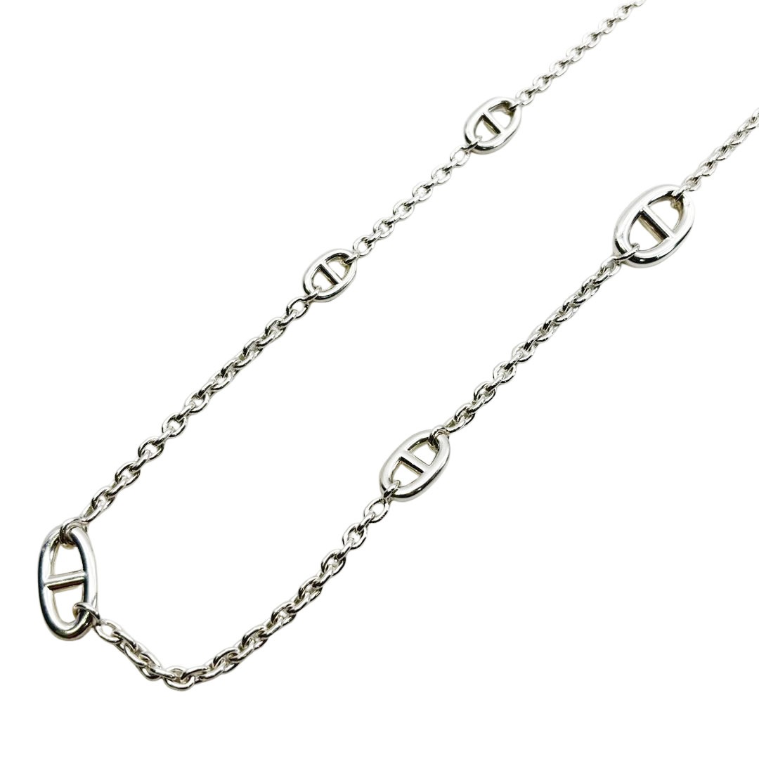 HERMES エルメス ロングネックレス ファランドール120 シェーヌダンクル Ag925 シルバー 99.6g