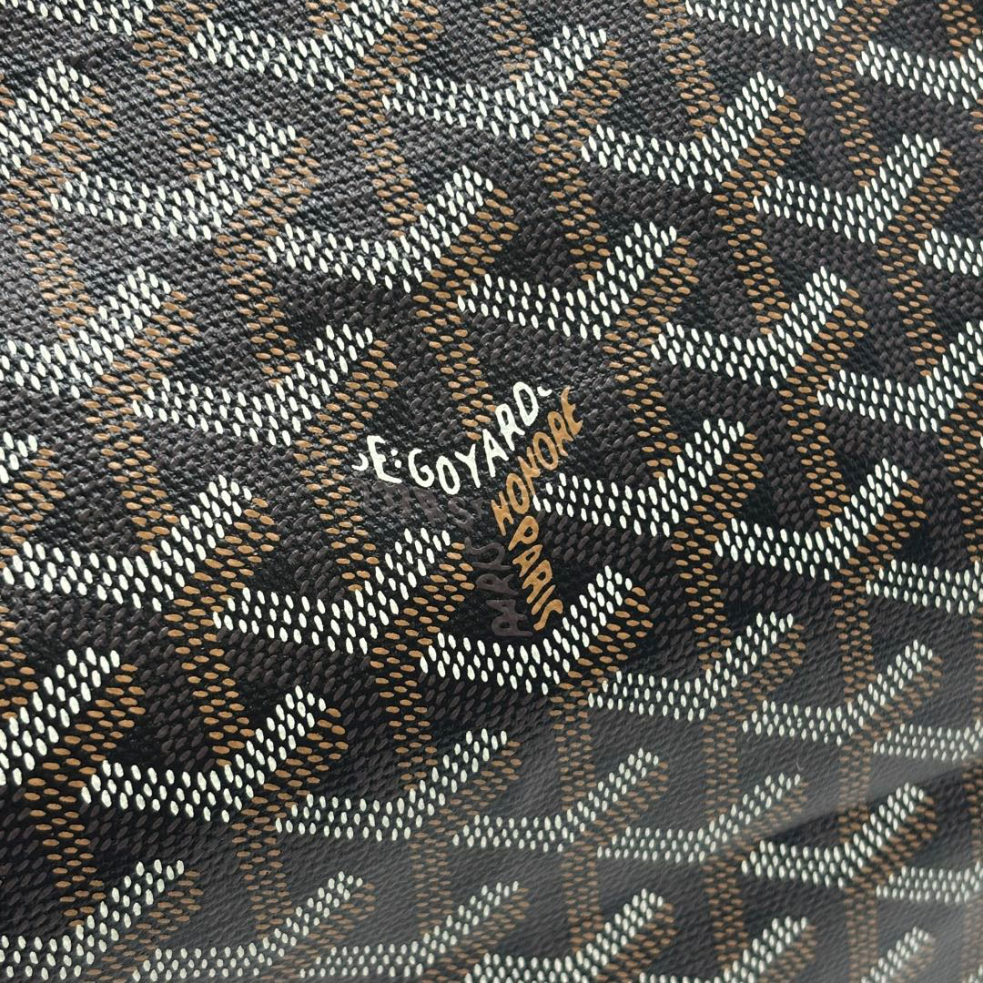 GOYARD ゴヤール サンルイPM トートバッグ PVC/レザー ブラック ※ポーチ革紐切れ
