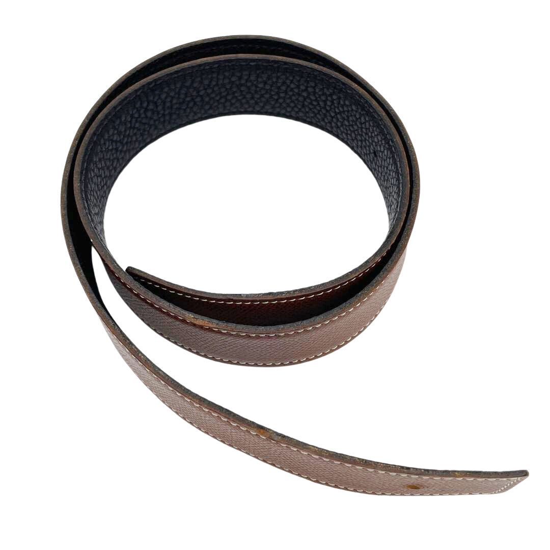 HERMES エルメス Hベルト コンスタンス リバーシブル 70 リセ/トゴ ブラウン ブラック シルバー金具 □F刻印