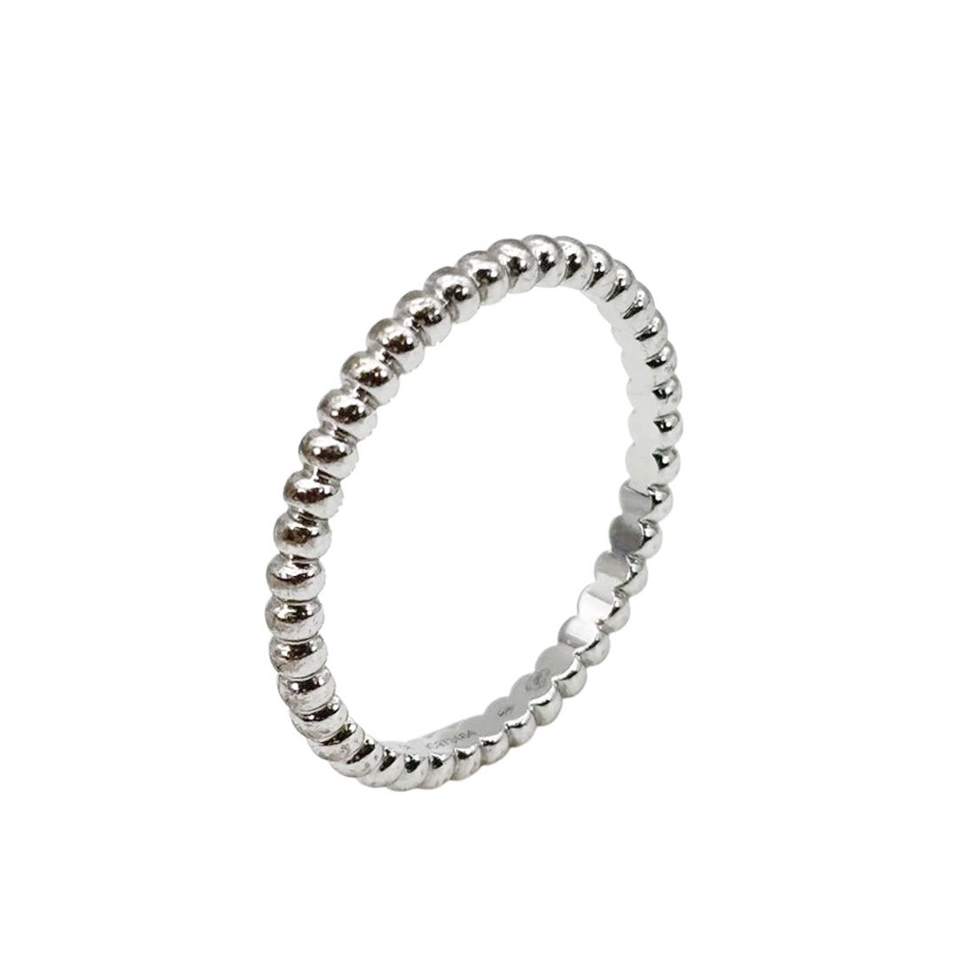 Van Cleef & Arpels ヴァンクリーフ&アーペル ペルレ ゴールドパール リング スモールモデル Au750 ホワイトゴールド 2.7g 58(約17号)