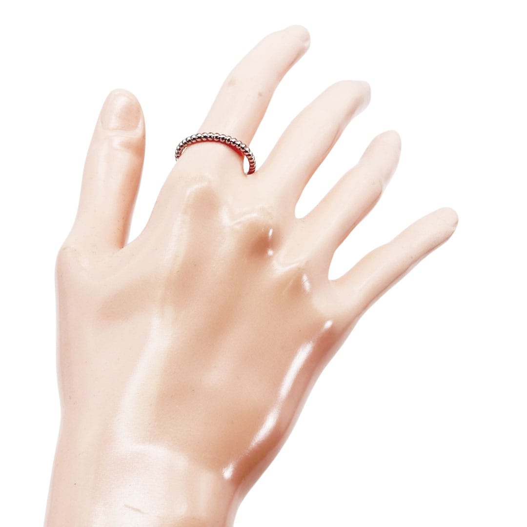 Van Cleef & Arpels ヴァンクリーフ&アーペル ペルレ ゴールドパール リング スモールモデル Au750 ホワイトゴールド 2.7g 58(約17号)