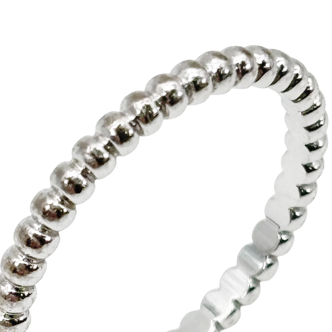 Van Cleef & Arpels ヴァンクリーフ&アーペル ペルレ ゴールドパール リング スモールモデル Au750 ホワイトゴールド 2.7g 58(約17号)