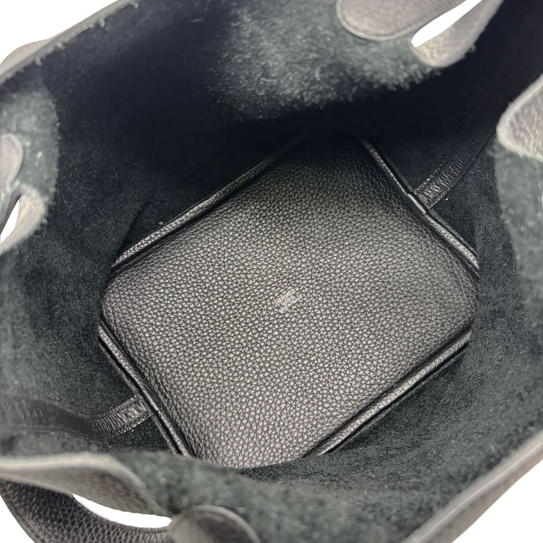 HERMES エルメス ピコタンロック22 MM トリヨンクレマンス ブラック/シルバー金具 U刻印