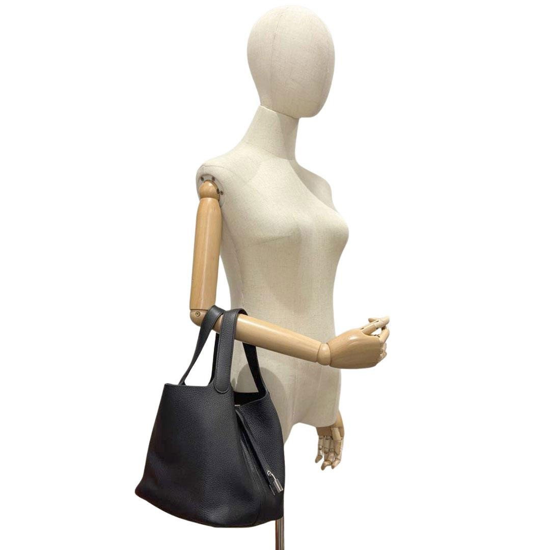 HERMES エルメス ピコタンロック22 MM トリヨンクレマンス ブラック/シルバー金具 U刻印