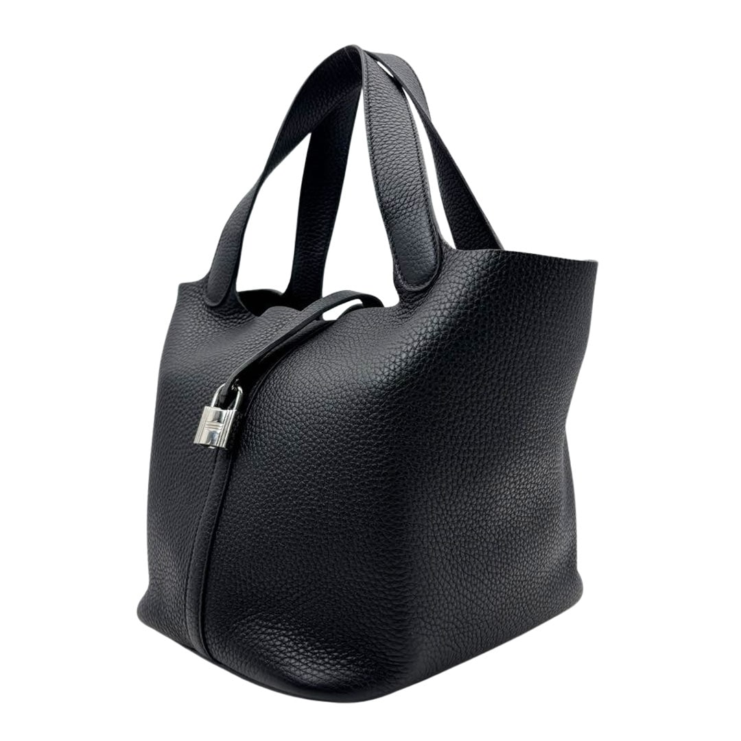 HERMES エルメス ピコタンロック22 MM トリヨンクレマンス ブラック/シルバー金具 U刻印