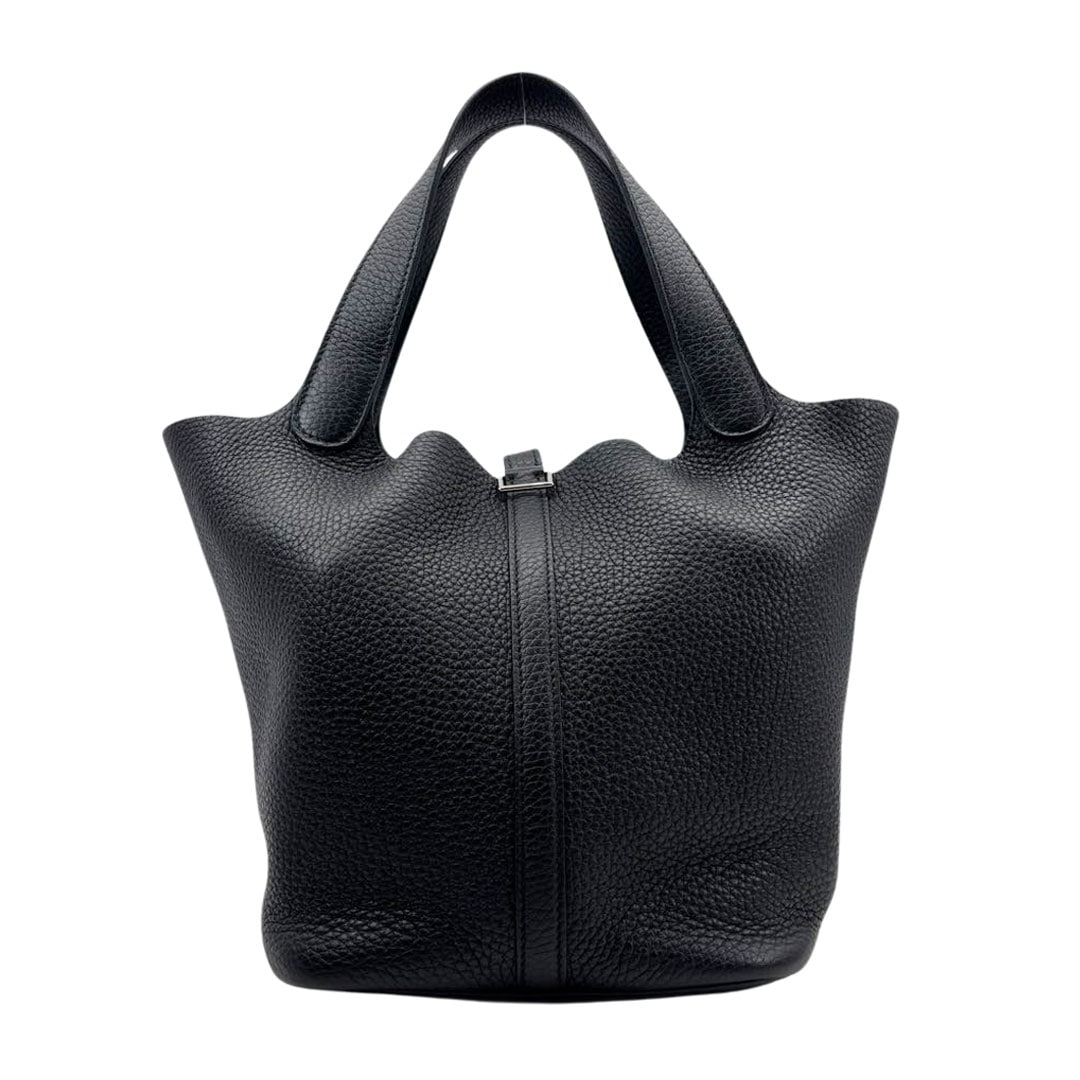 HERMES エルメス ピコタンロック22 MM トリヨンクレマンス ブラック/シルバー金具 U刻印