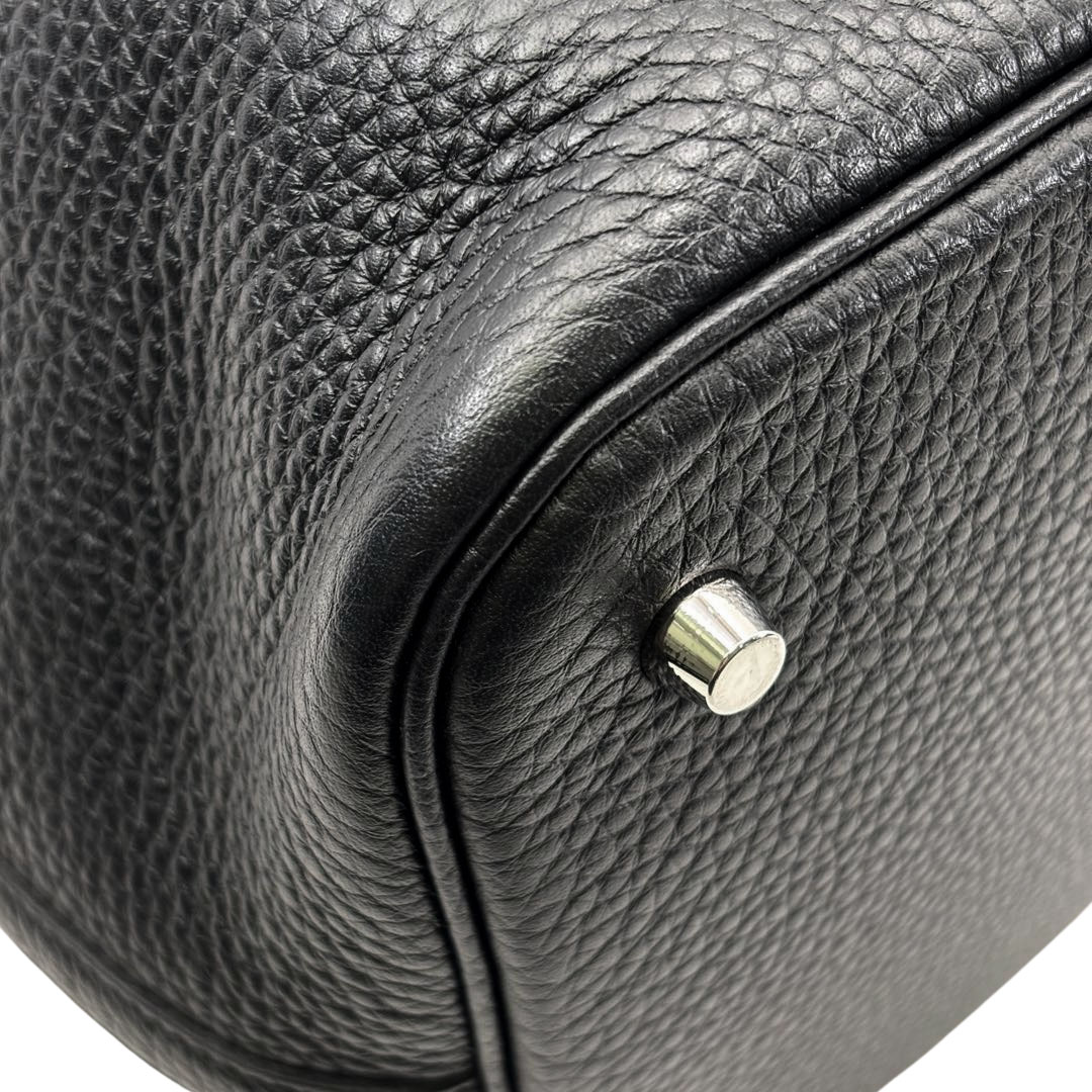 HERMES エルメス ピコタンロック22 MM トリヨンクレマンス ブラック/シルバー金具 U刻印