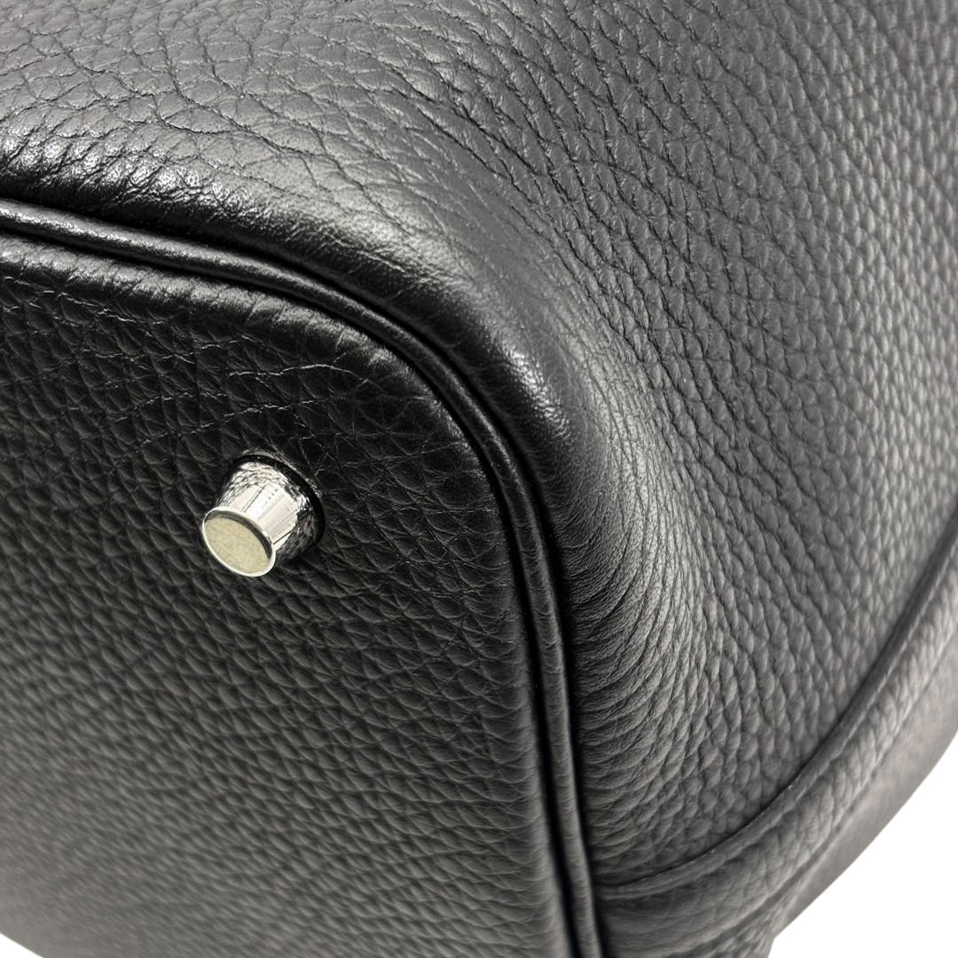 HERMES エルメス ピコタンロック22 MM トリヨンクレマンス ブラック/シルバー金具 U刻印