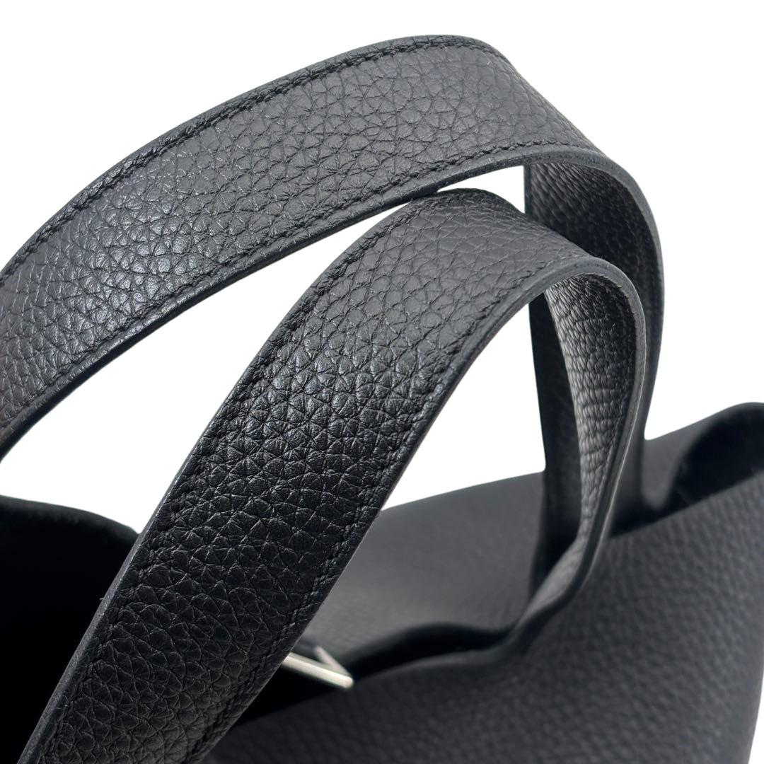 HERMES エルメス ピコタンロック22 MM トリヨンクレマンス ブラック/シルバー金具 U刻印