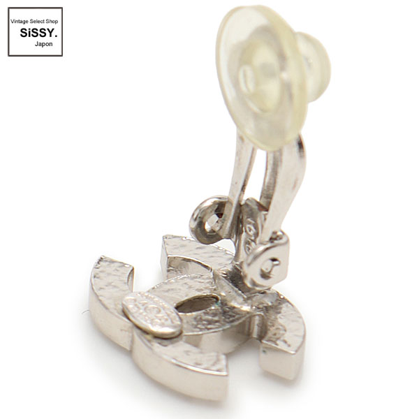 ■シャネル■ ココマーク イヤリング シルバー ラインストーン 07V 【CHANEL】