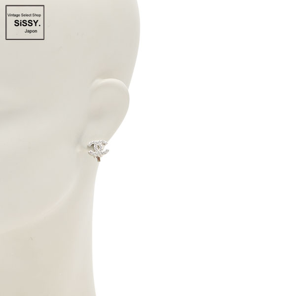 ■シャネル■ ココマーク イヤリング シルバー ラインストーン 07V 【CHANEL】