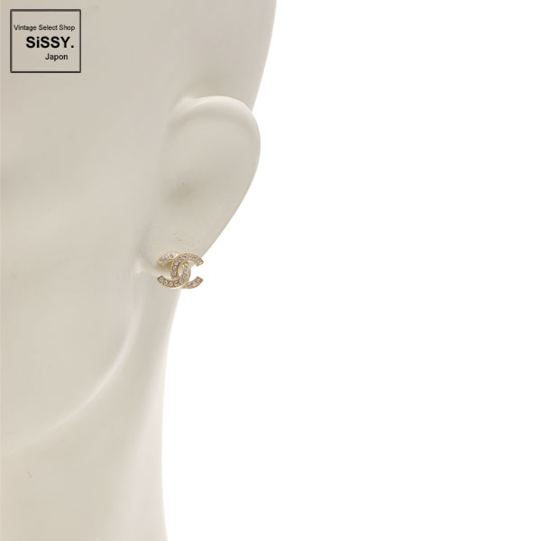 □シャネル□ ココマーク ピアス ゴールド ラインストーン 16V