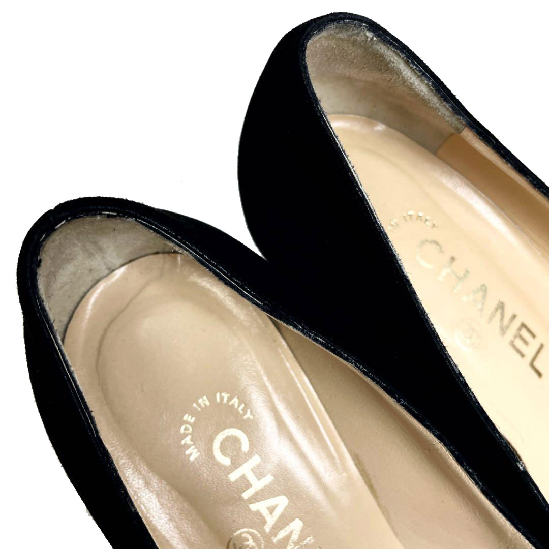 CHANEL シャネル パンプス ココマーク スエード ブラック 36 1
