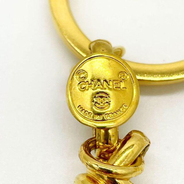CHANEL シャネル ロゴキーホルダー チャーム カラーストーン ゴールド グリーン レッド ヴィンテージ