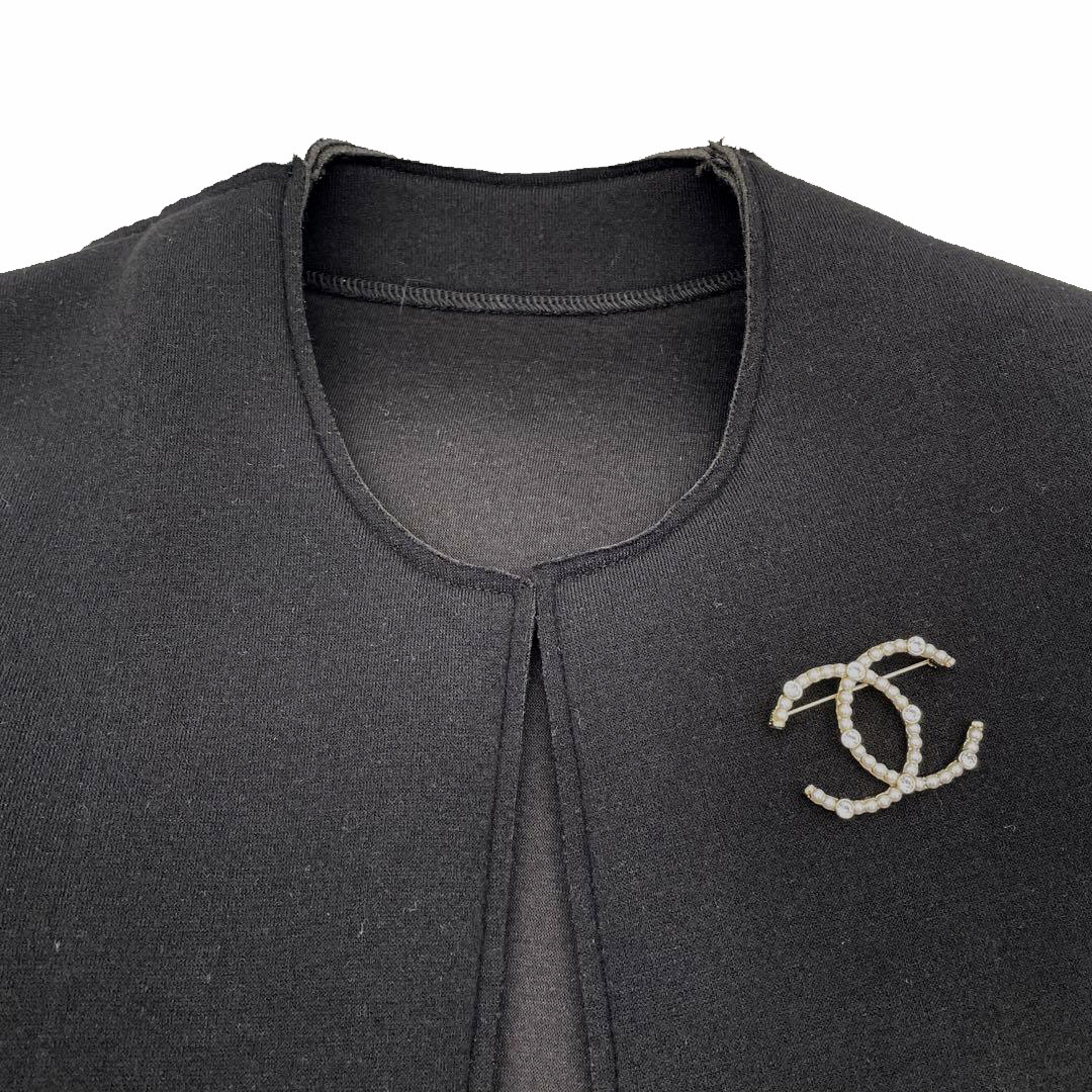 CHANEL シャネル ブローチ ココマーク フェイクパール ラインストーン シャンパンゴールド A20C
