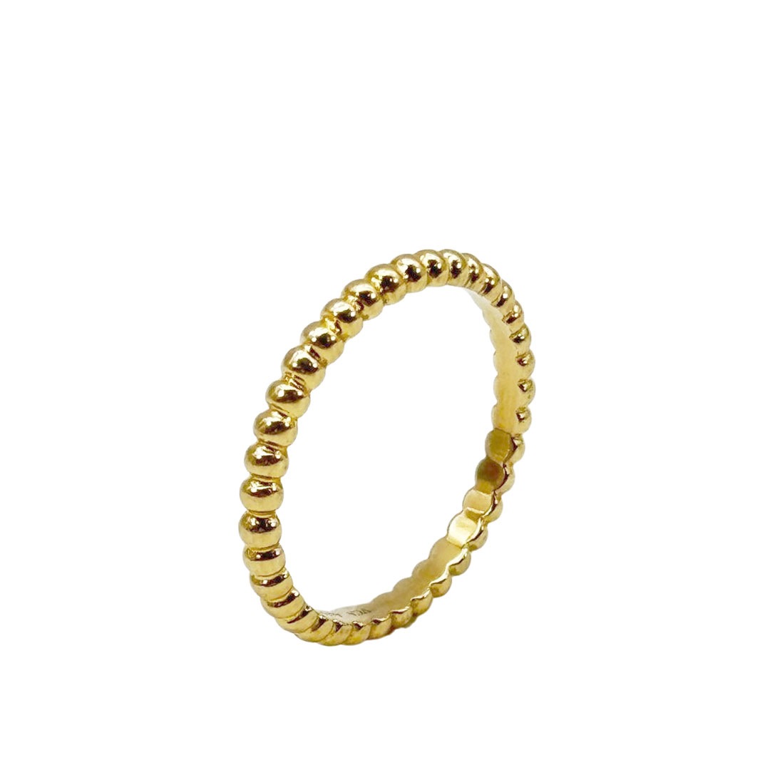 Van Cleef & Arpels ヴァンクリーフ&アーペル ペルレ ゴールドパール リング スモールモデル Au750 イエローゴールド 2.3g 55(約14号)