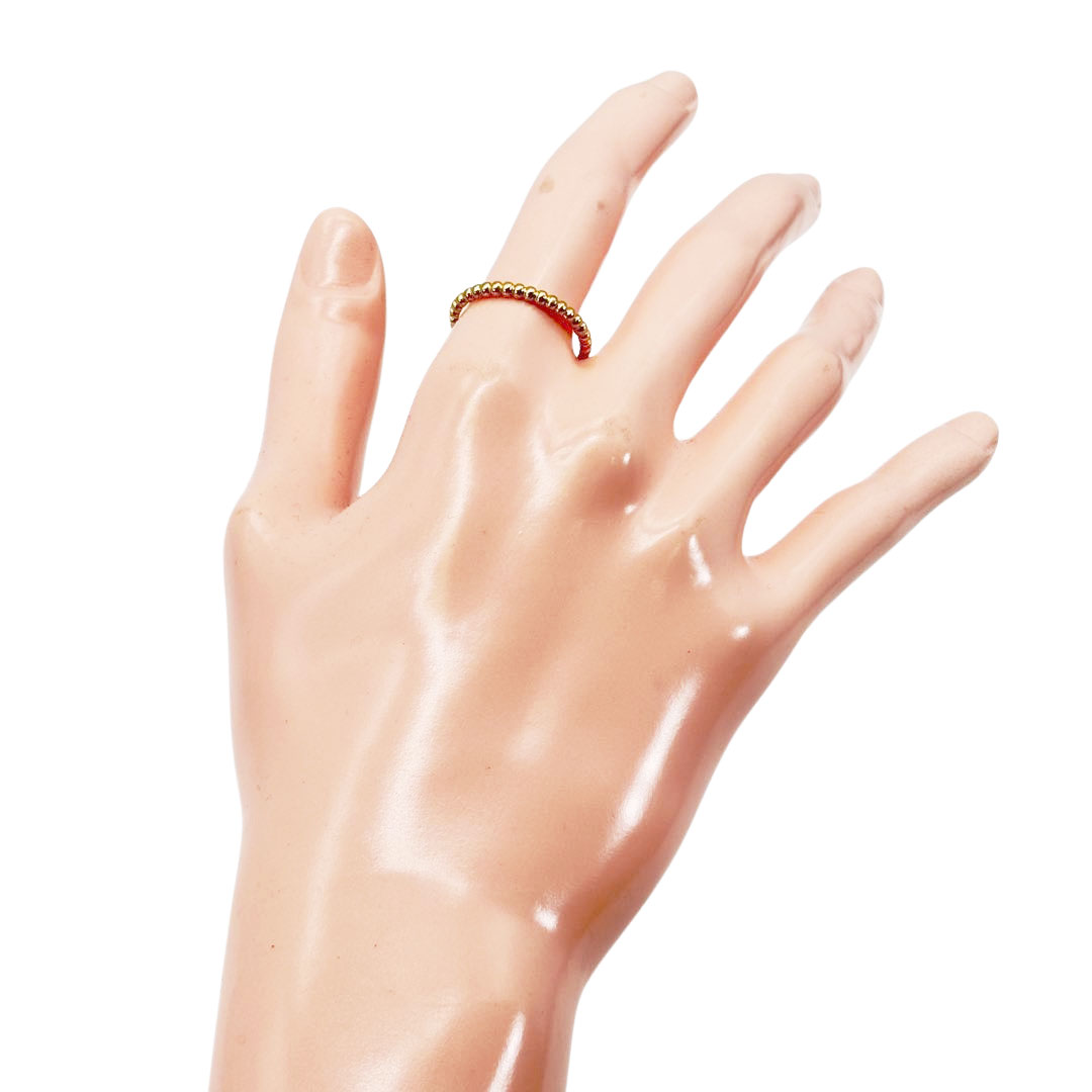Van Cleef & Arpels ヴァンクリーフ&アーペル ペルレ ゴールドパール リング スモールモデル Au750 イエローゴールド 2.3g 55(約14号)