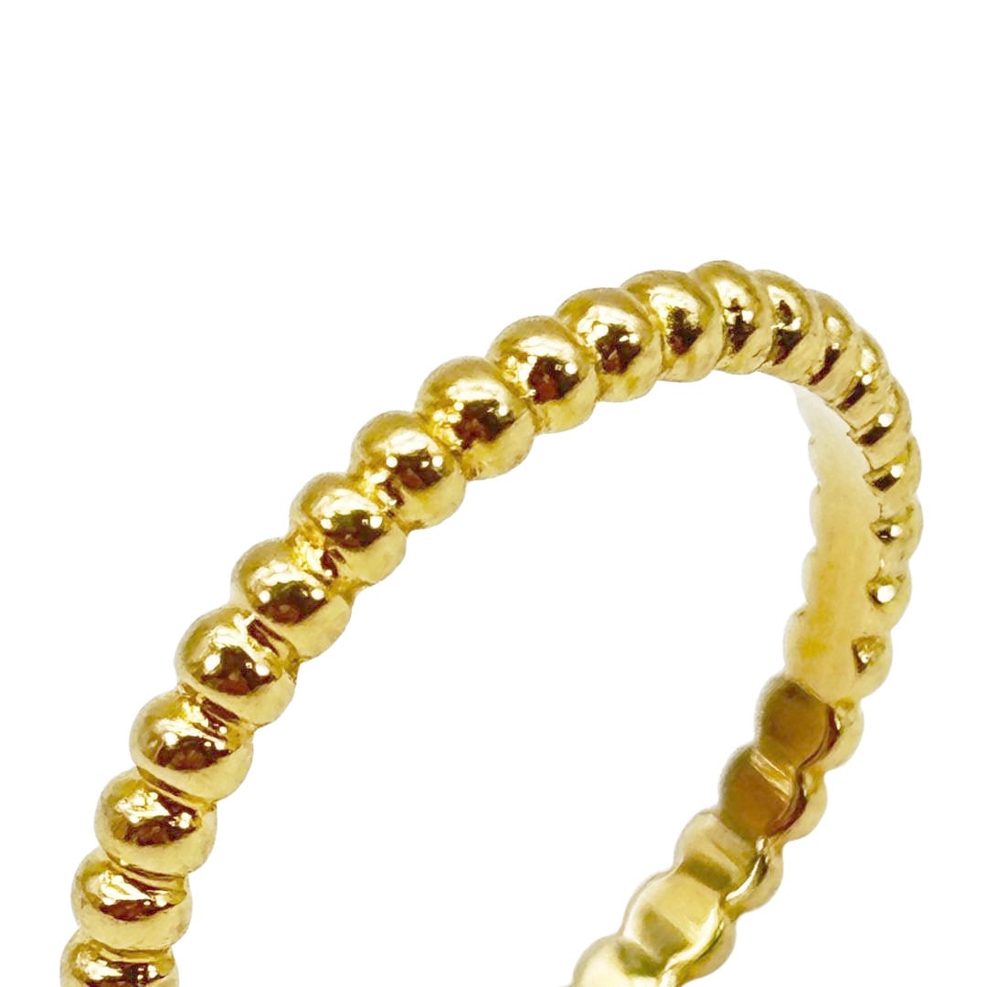 Van Cleef & Arpels ヴァンクリーフ&アーペル ペルレ ゴールドパール リング スモールモデル Au750 イエローゴールド 2.3g 55(約14号)