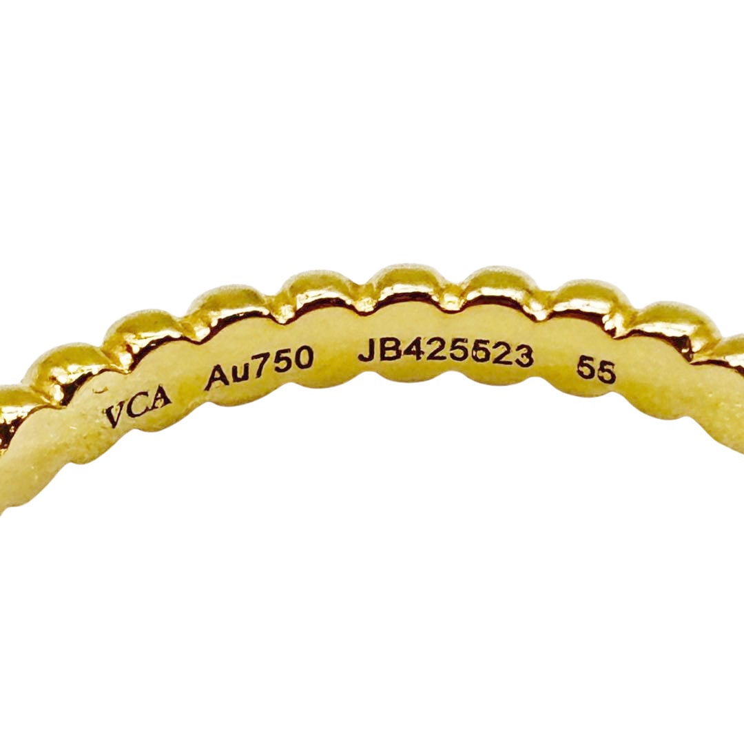 Van Cleef & Arpels ヴァンクリーフ&アーペル ペルレ ゴールドパール リング スモールモデル Au750 イエローゴールド 2.3g 55(約14号)