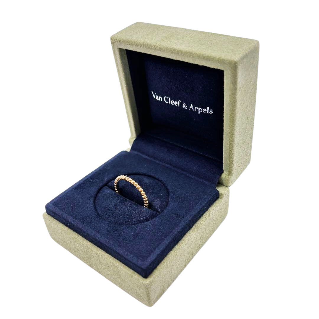 Van Cleef & Arpels ヴァンクリーフ&アーペル ペルレ ゴールドパール リング スモールモデル Au750 イエローゴールド 2.3g 55(約14号)