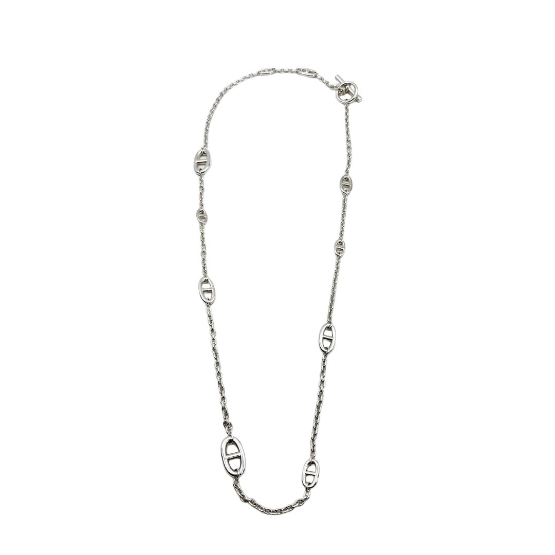 HERMES エルメス ロングネックレス ファランドール80 シェーヌダンクル Ag925 シルバー 70.2g