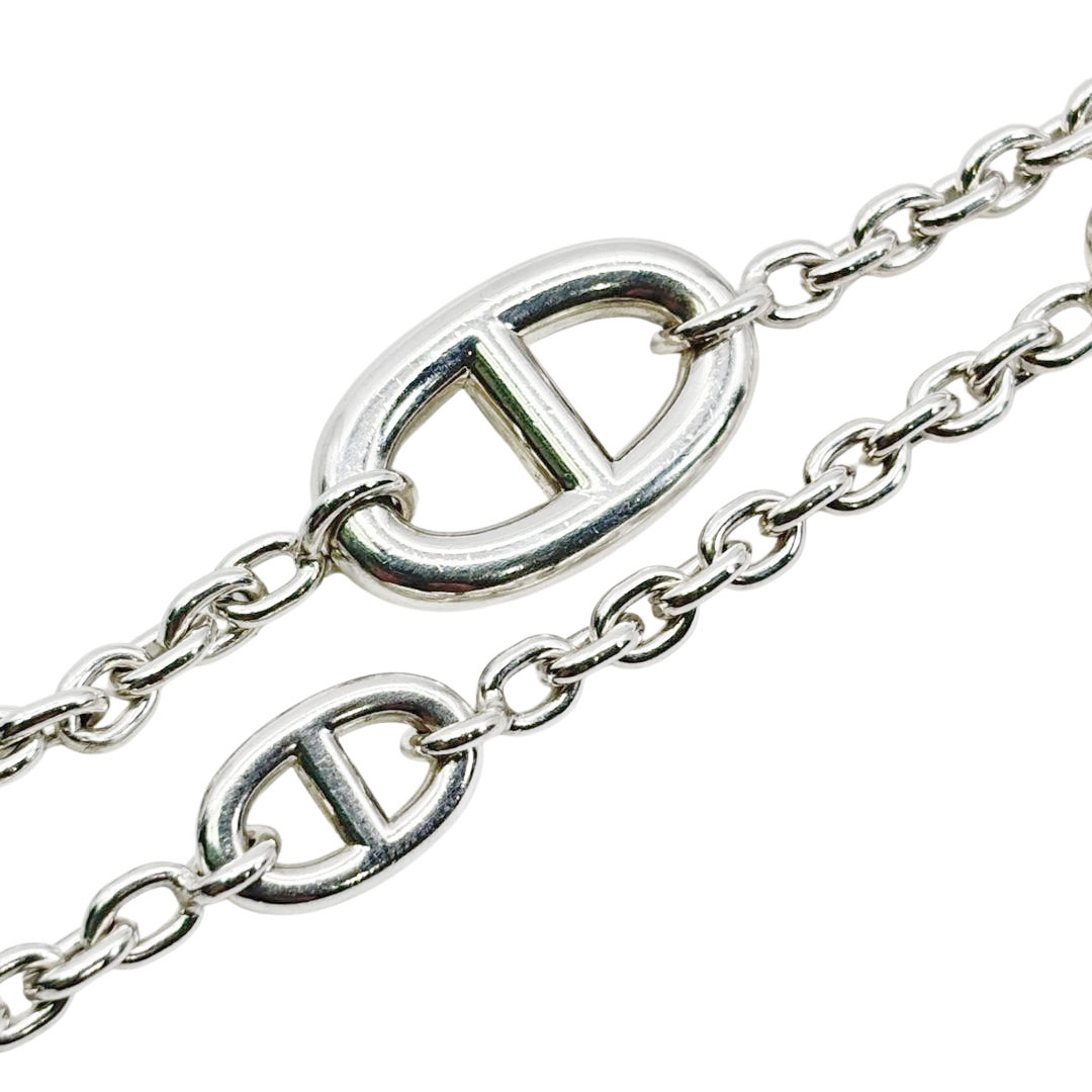 HERMES エルメス ロングネックレス ファランドール80 シェーヌダンクル Ag925 シルバー 70.2g