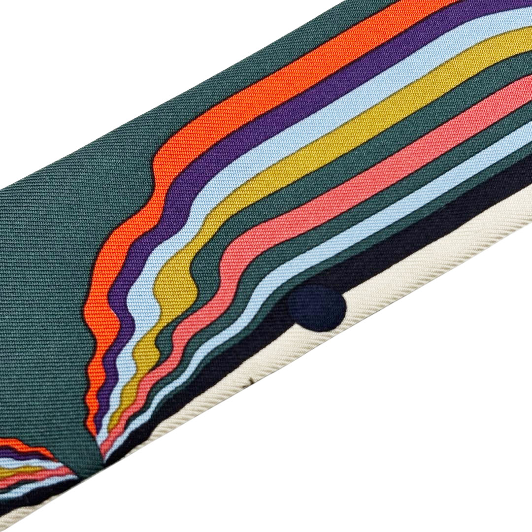 FENDI フェンディ リボンスカーフ ラッピー ボタニカル柄 シルク