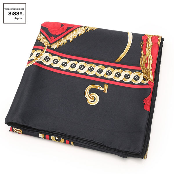■エルメス■ スカーフ カレ90 「BRIDE DE COUR」 シルク ブラック マルチカラー 【HERMES】