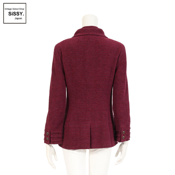 ■シャネル■ ココボタン ジャケット ウール ボルドー 98A 38(S) 【CHANEL】