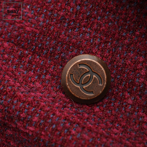 ■シャネル■ ココボタン ジャケット ウール ボルドー 98A 38(S) 【CHANEL】