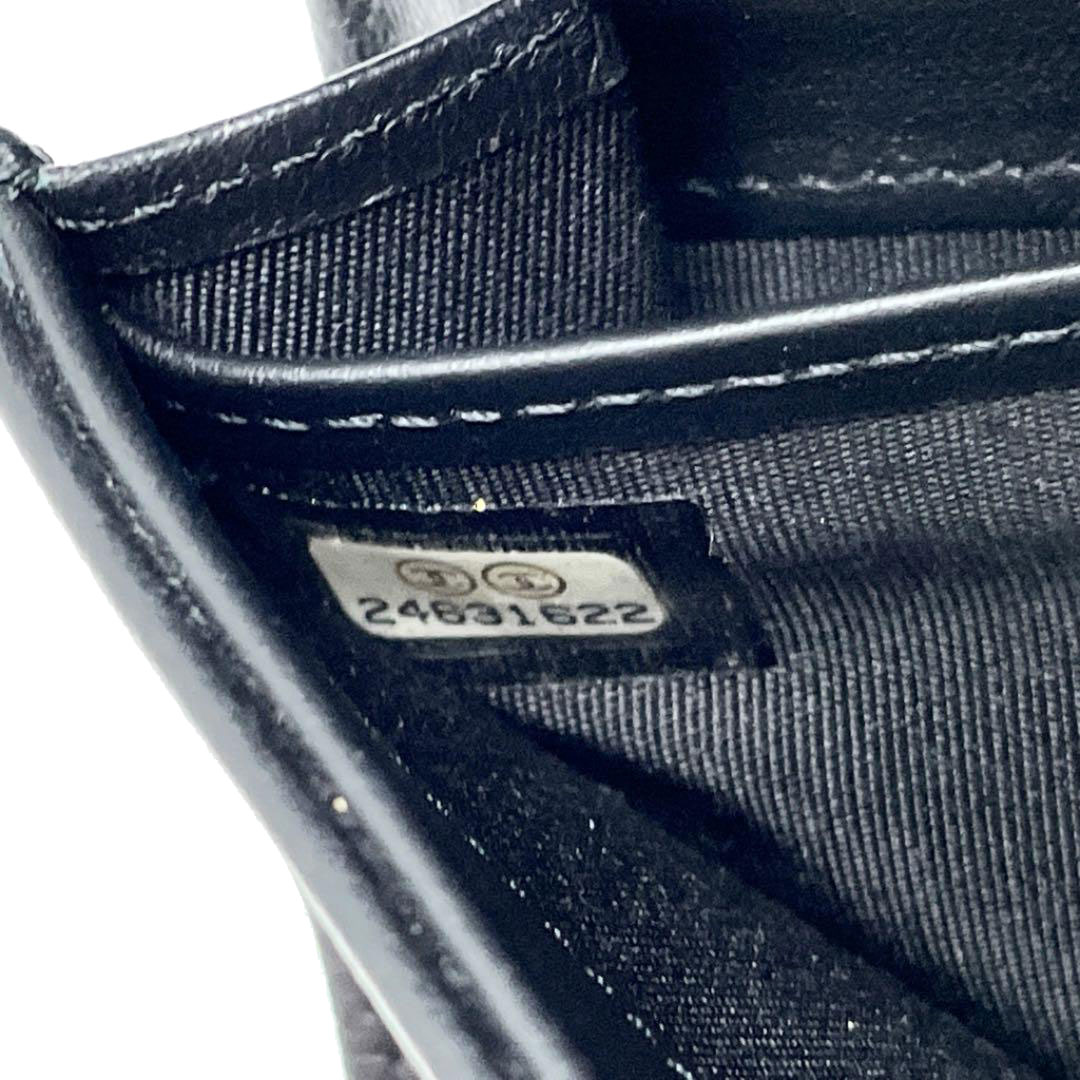 CHANEL シャネル ココマーク ホック式長財布 キャビアスキン ブラック 24番台（2017年頃製造）