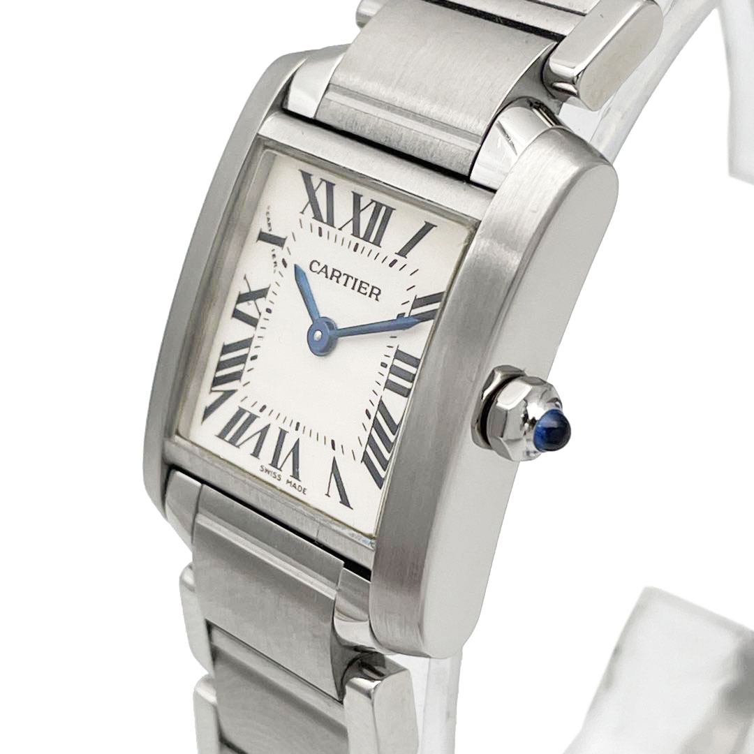 Cartier カルティエ タンクフランセーズSM レディース腕時計 QZ SS シルバー 白文字盤 W51008Q3