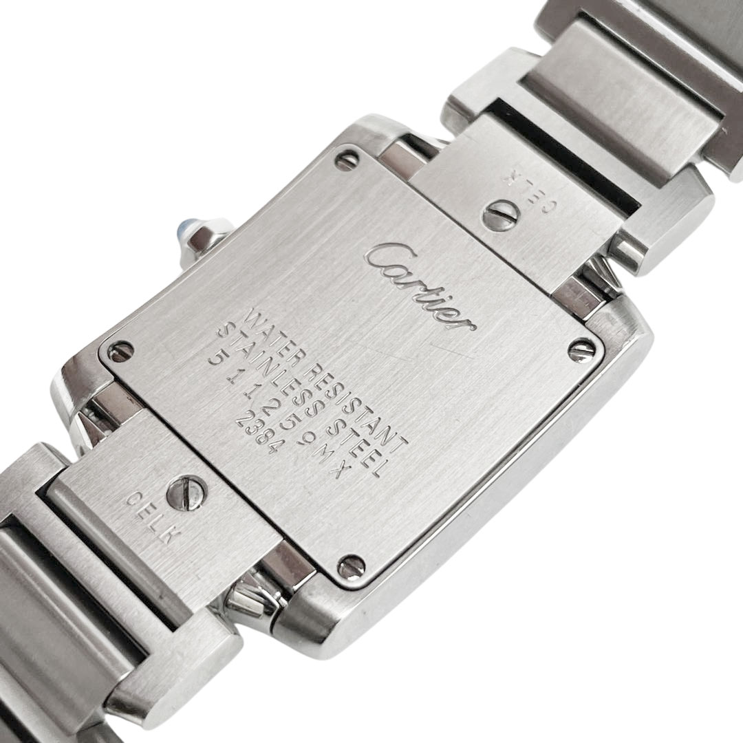 Cartier カルティエ タンクフランセーズSM レディース腕時計 QZ SS シルバー 白文字盤 W51008Q3