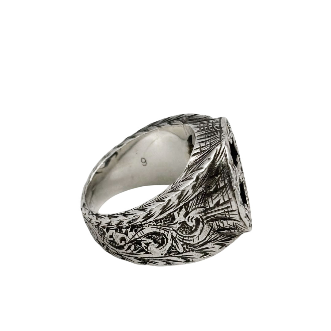 GUCCI グッチ インターロッキングG アラベスクリング 指輪 Ag925 シルバー #9