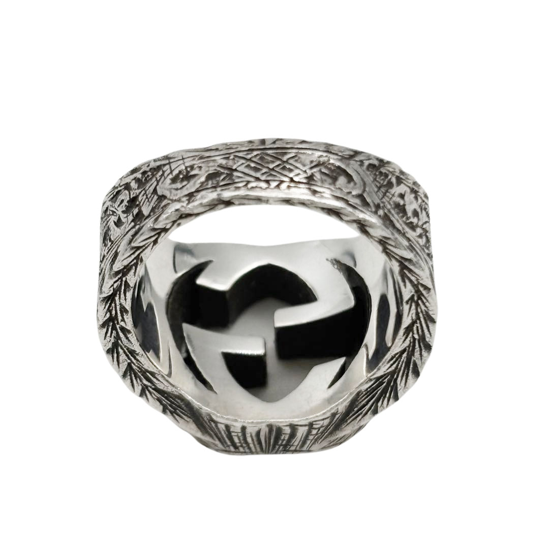 GUCCI グッチ インターロッキングG アラベスクリング 指輪 Ag925 シルバー #9