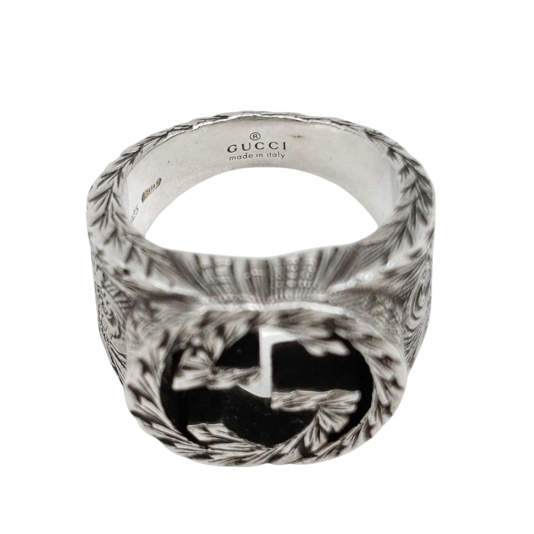 GUCCI グッチ インターロッキングG アラベスクリング 指輪 Ag925 シルバー #9
