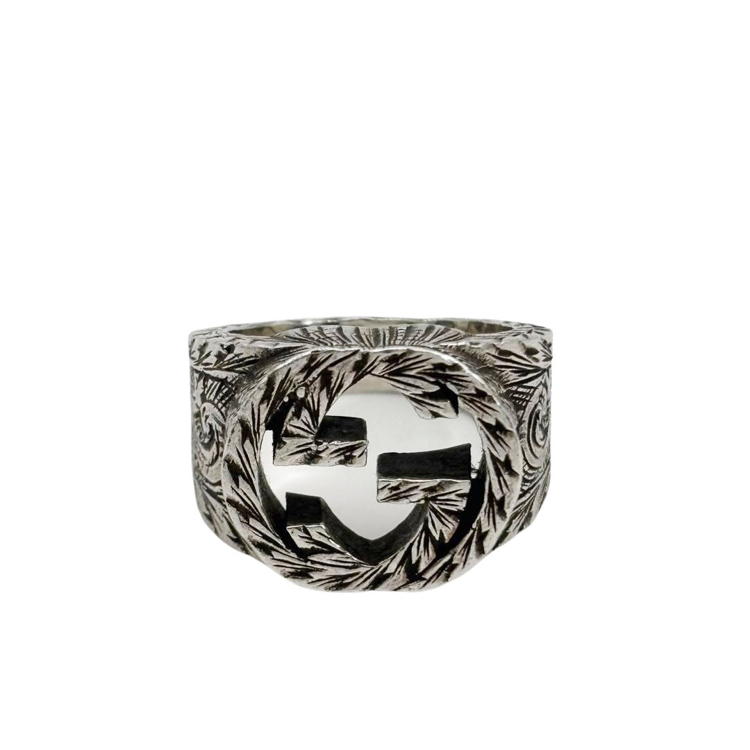 GUCCI グッチ インターロッキングG アラベスクリング 指輪 Ag925 シルバー #9