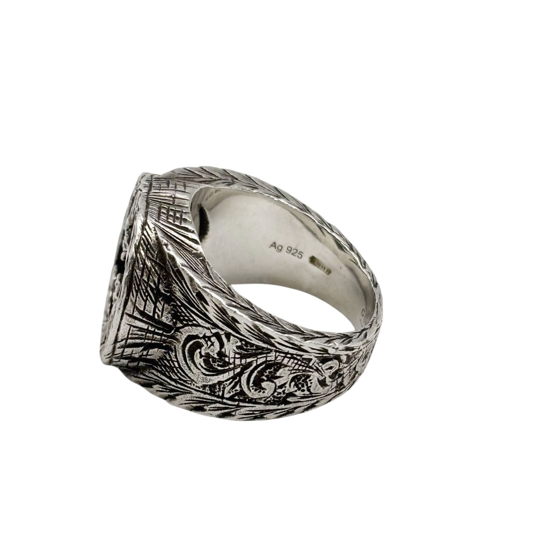 GUCCI グッチ インターロッキングG アラベスクリング 指輪 Ag925 シルバー #9