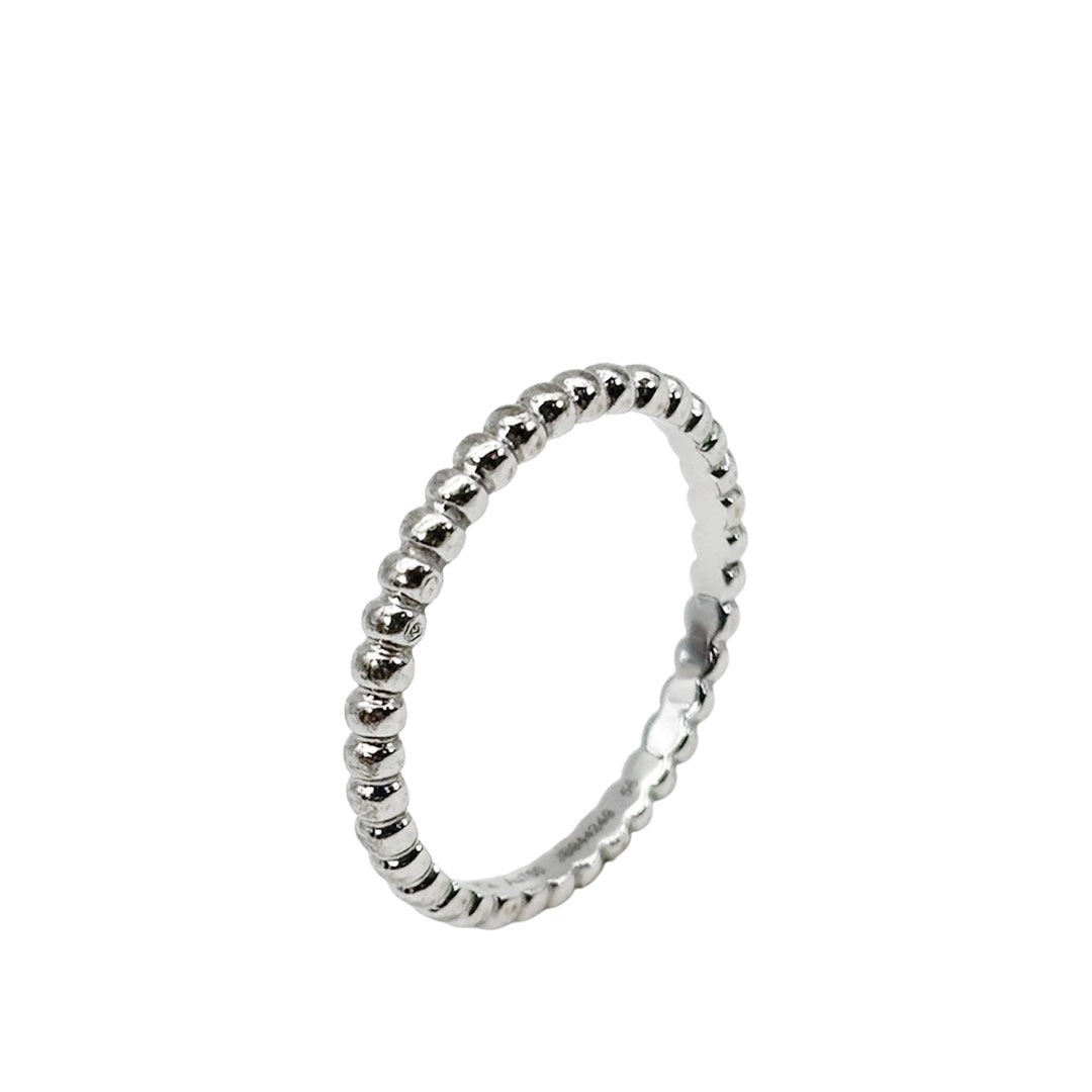 Van Cleef & Arpels ヴァンクリーフ&アーペル ペルレ ゴールドパール リング スモールモデル Au750 ホワイトゴールド 2.3g 55(約14号)