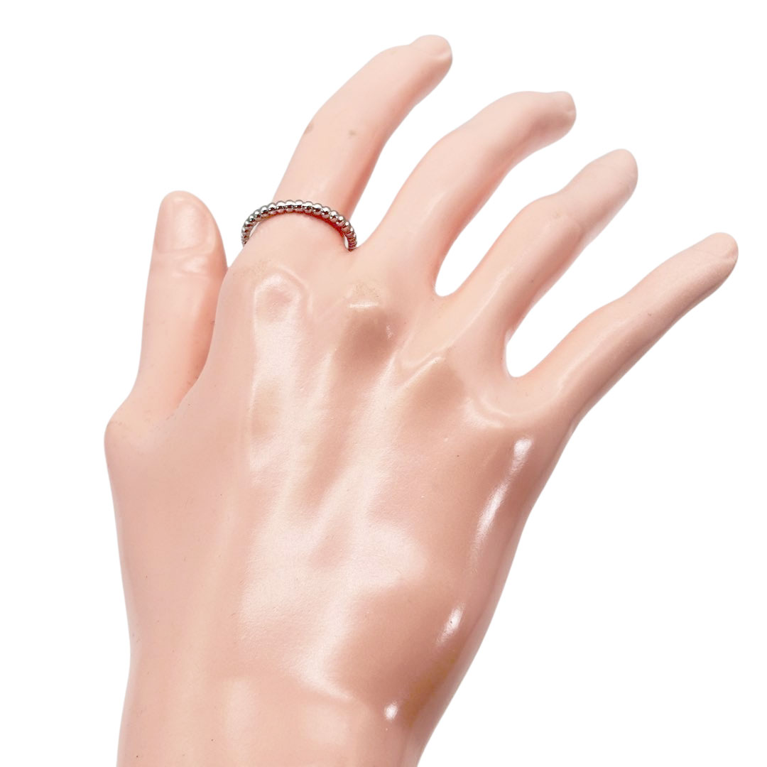Van Cleef & Arpels ヴァンクリーフ&アーペル ペルレ ゴールドパール リング スモールモデル Au750 ホワイトゴールド 2.3g 55(約14号)