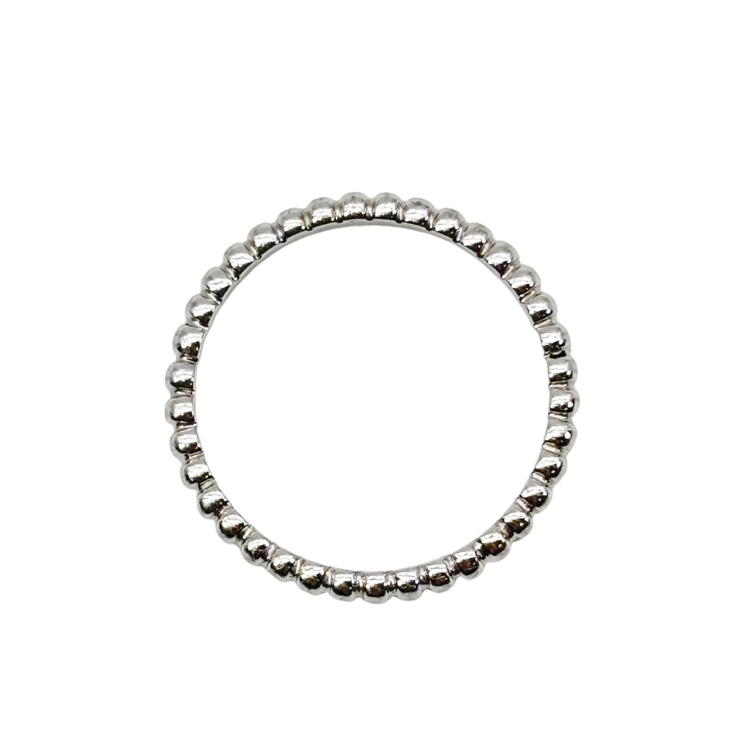 Van Cleef & Arpels ヴァンクリーフ&アーペル ペルレ ゴールドパール リング スモールモデル Au750 ホワイトゴールド 2.3g 55(約14号)