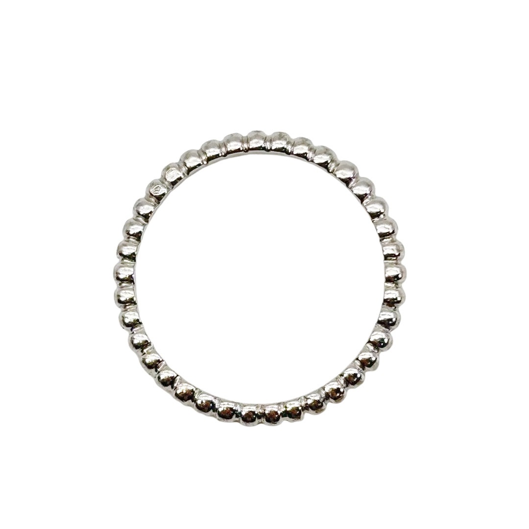 Van Cleef & Arpels ヴァンクリーフ&アーペル ペルレ ゴールドパール リング スモールモデル Au750 ホワイトゴールド 2.3g 55(約14号)