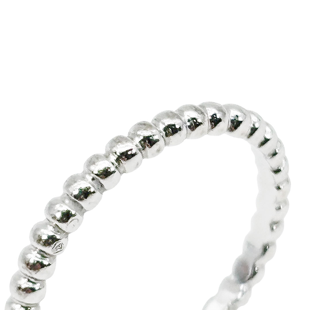 Van Cleef & Arpels ヴァンクリーフ&アーペル ペルレ ゴールドパール リング スモールモデル Au750 ホワイトゴールド 2.3g 55(約14号)