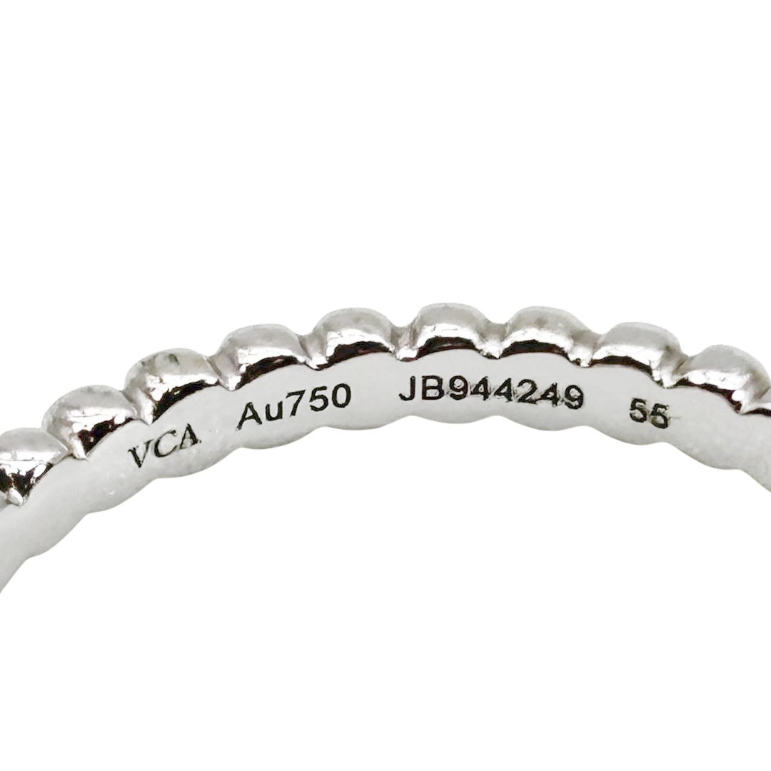 Van Cleef & Arpels ヴァンクリーフ&アーペル ペルレ ゴールドパール リング スモールモデル Au750 ホワイトゴールド 2.3g 55(約14号)