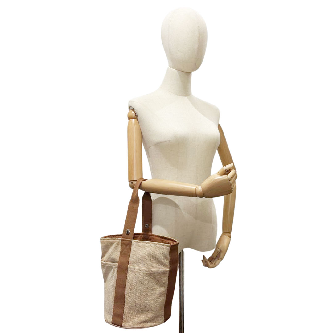 HERMES エルメス ハンドバッグ サクソーMM トワルアッシュ キャンバス