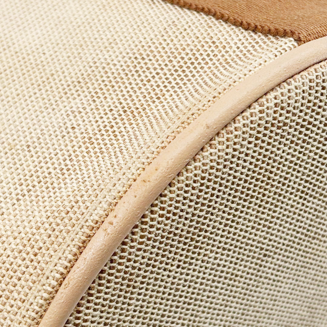 HERMES エルメス ハンドバッグ サクソーMM トワルアッシュ キャンバス ベージュ/ブラウン