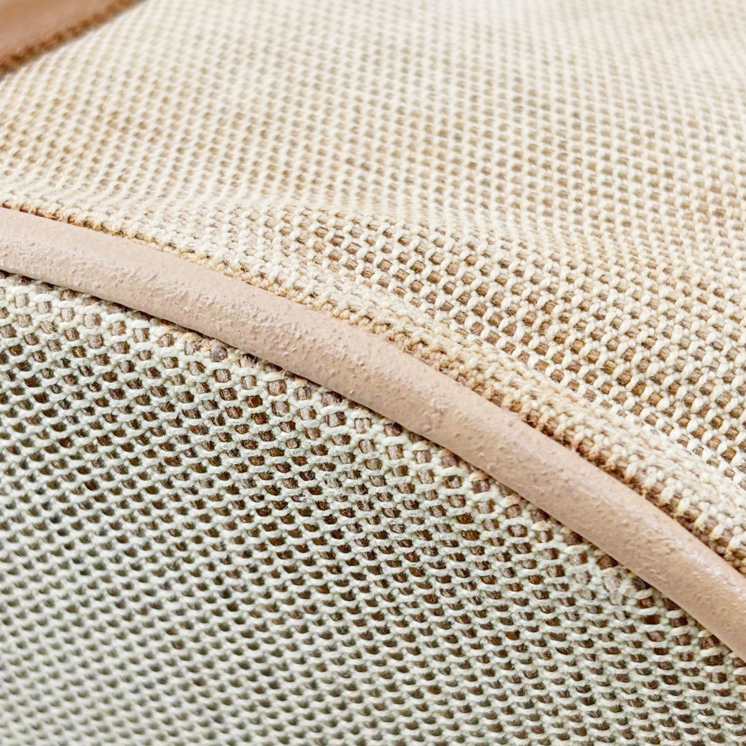 HERMES エルメス ハンドバッグ サクソーMM トワルアッシュ キャンバス ベージュ/ブラウン