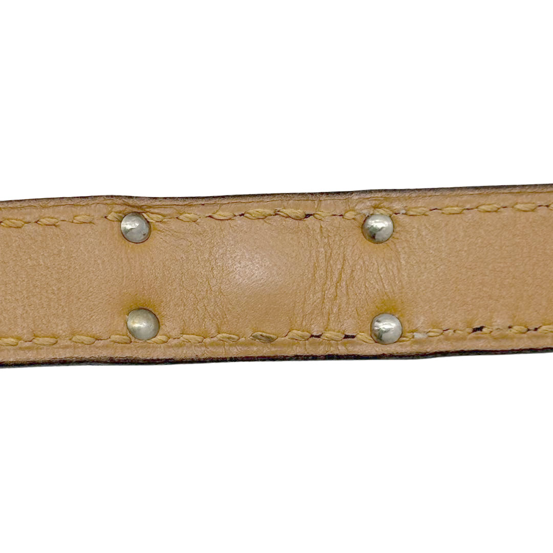 HERMES エルメス レザー ブレスレット ケリー ドゥブルトゥール ブラック シルバー金具 □J刻印 ◎ソルド品