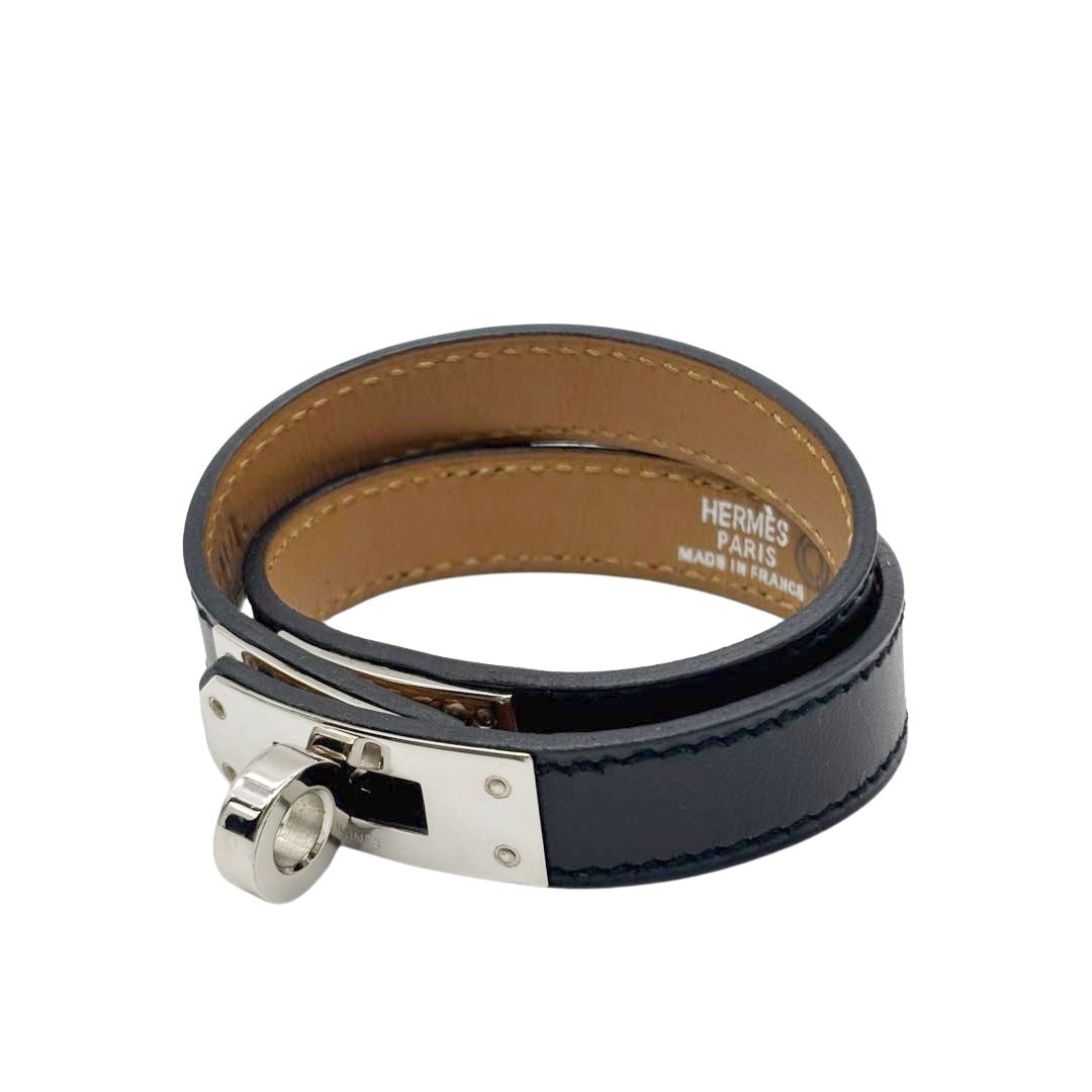 HERMES エルメス レザー ブレスレット ケリー ドゥブルトゥール