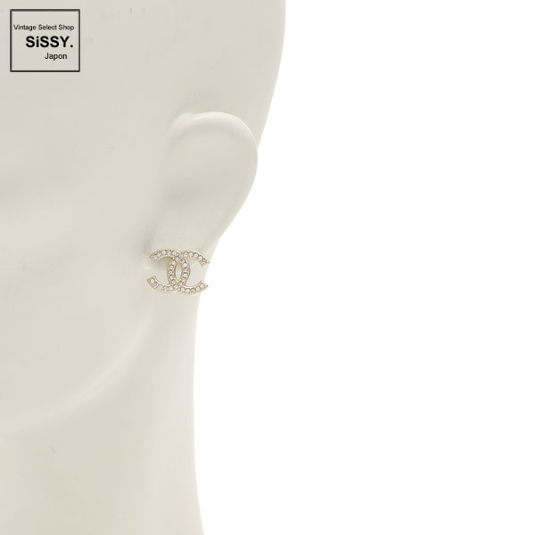 ■シャネル■ ココマーク ピアス ゴールド ラインストーン A15V 【CHANEL】